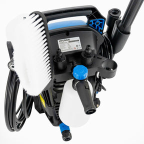 Hyundai 135Bar / 1740psi Electric Pressure Washer, 7.1L/min, 1600W Powerful Motor with Hose & Attachments | HYW1600E