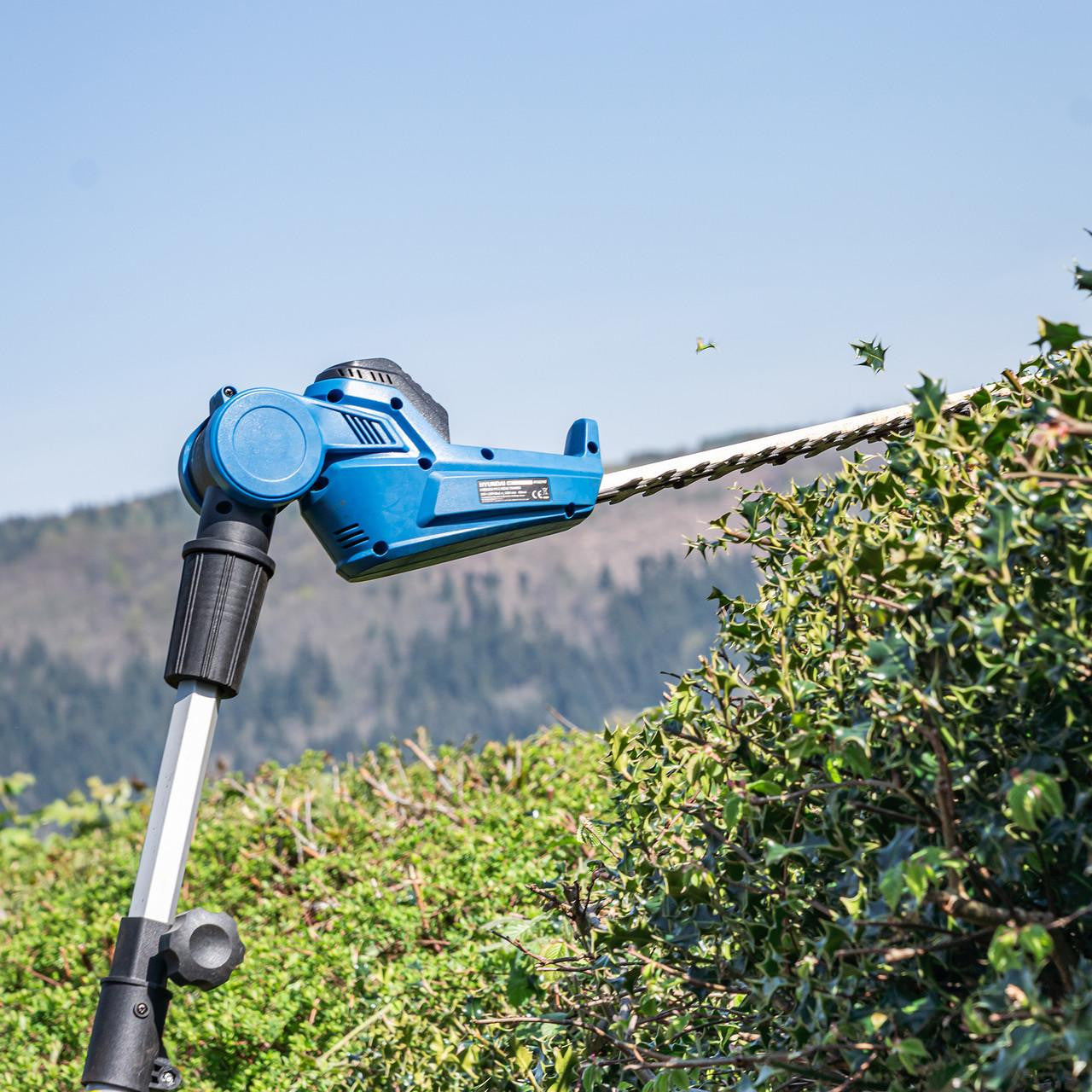 Hyundai 20V 450mm Cordless Long Reach Pole Hedge Trimmer, 2.6m Long Reach, 2.0Ah li-ion Battery & Charger | HY20CPHT