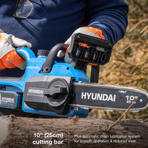 Hyundai 10'' 25cm Cordless Chainsaw 20V Li-Ion 4Ah Battery and Charger | HY20CCS10