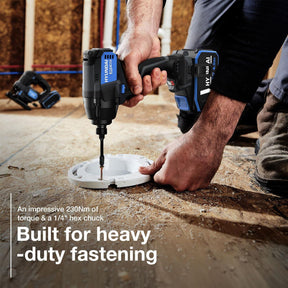 Hyundai 20V Cordless 65Nm Hammer Drill and 230Nm Impact Driver Brushless Kit, 2x 2.0Ah Li-ion Batteries and 2A Charger  | S01-T2B
