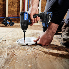 Hyundai 20V Cordless Hammer Drill 60Nm and Angle Grinder 115mm Brushless Kit, inc. 2.0Ah and 4.0Ah Li-ion Battery and 2A Charger  | S02-FTB
