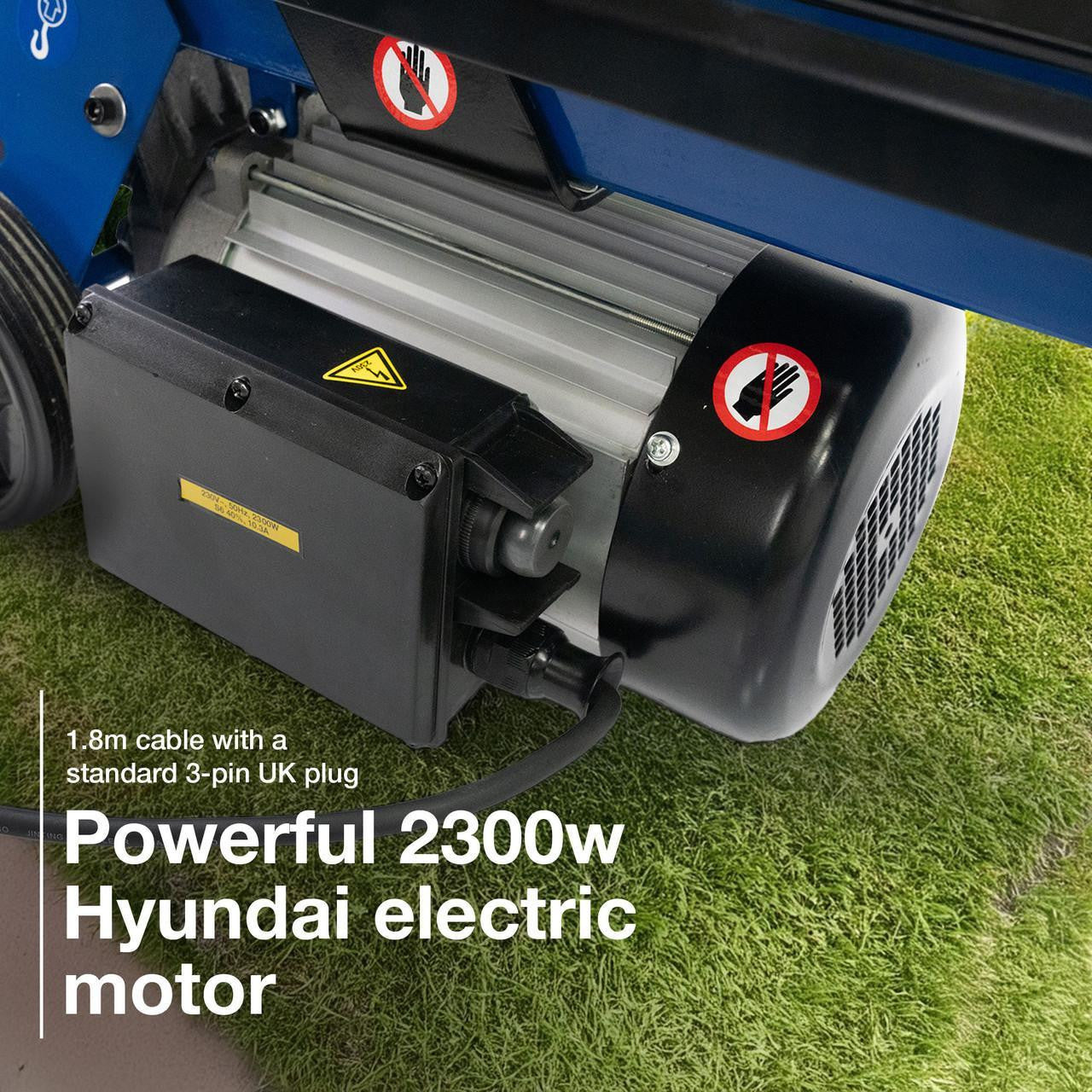 Hyundai 7 Tonne, 520mm Horizontal Electric Log Splitter with Stand and Cross Wedge |  HYLS7000HE+1361149+1361150