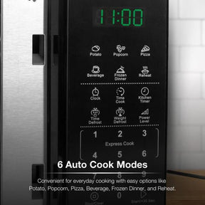 Hyundai 800W 20L Black Microwave, Stainless Steel, 11 Power Levels, Auto Defrost, 6 Auto Cook and Defrost Modes | HYMW80020