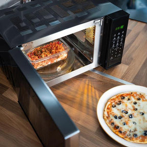 Hyundai 800W 20L Black Microwave, Stainless Steel, 11 Power Levels, Auto Defrost, 6 Auto Cook and Defrost Modes | HYMW80020