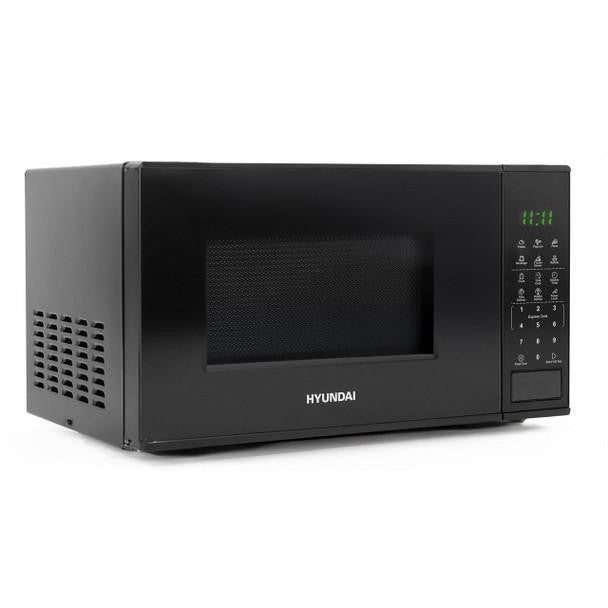 Hyundai 800W 20L Black Microwave, Stainless Steel, 11 Power Levels, Auto Defrost, 6 Auto Cook and Defrost Modes | HYMW80020