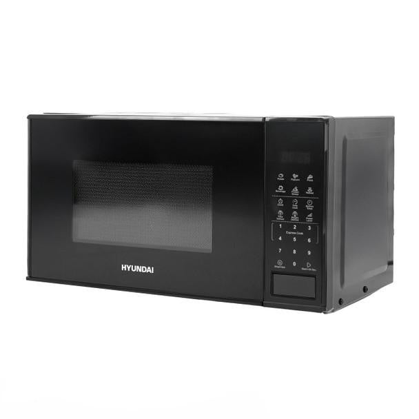 Hyundai 800W 20L Black Microwave, Stainless Steel, 11 Power Levels, Auto Defrost, 6 Auto Cook and Defrost Modes | HYMW80020