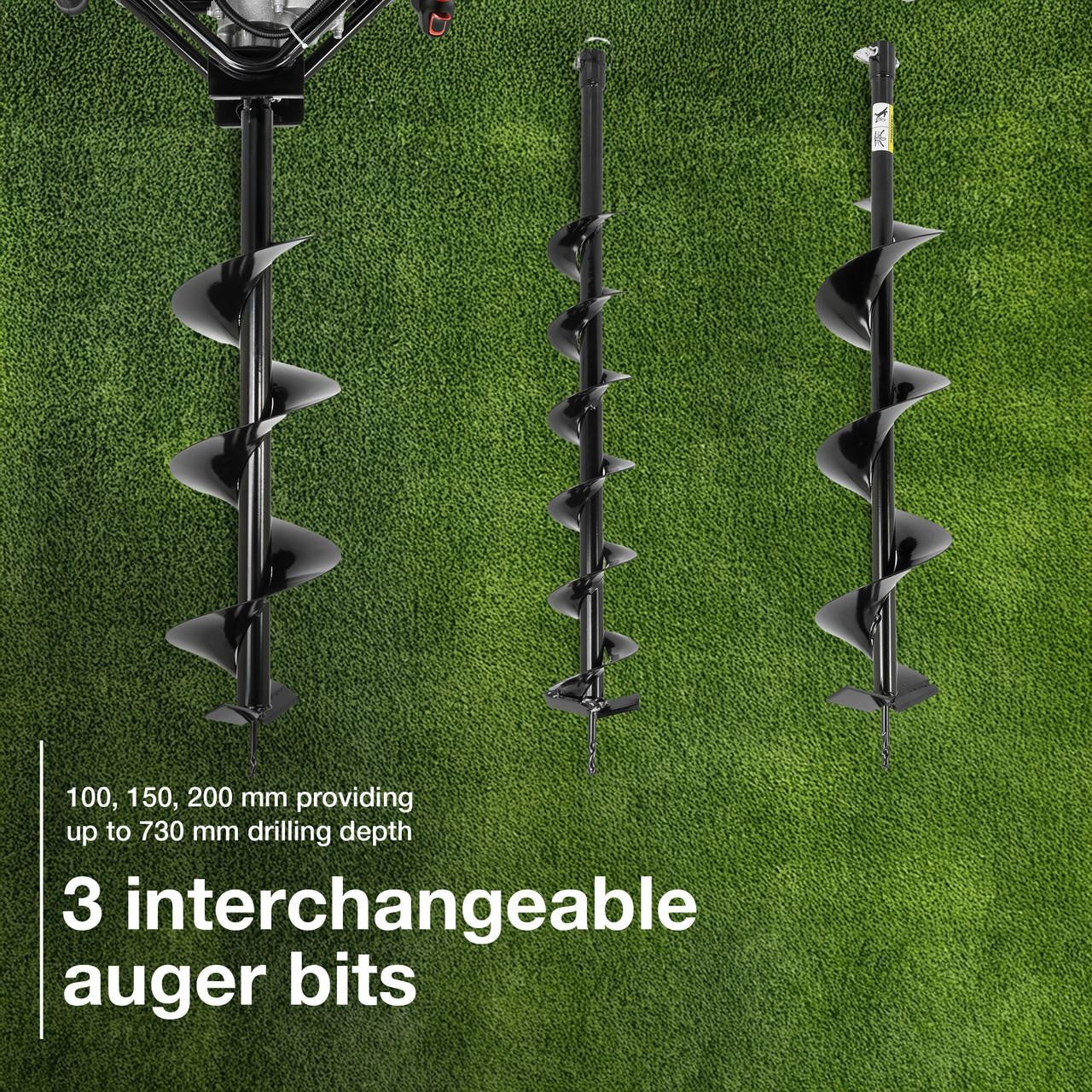 P1 56 cc Petrol Earth Auger, Post Hole Borer & Ground Drill – 100, 150 & 200 mm | P1-EA560