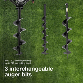 P1 56 cc Petrol Earth Auger, Post Hole Borer & Ground Drill – 100, 150 & 200 mm | P1-EA560