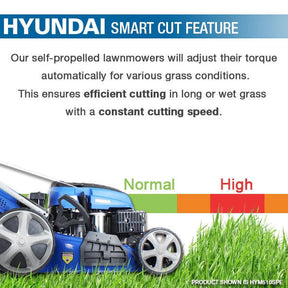 Hyundai Petrol Lawnmower 79cc 400mm Push Rotary | HYM400P