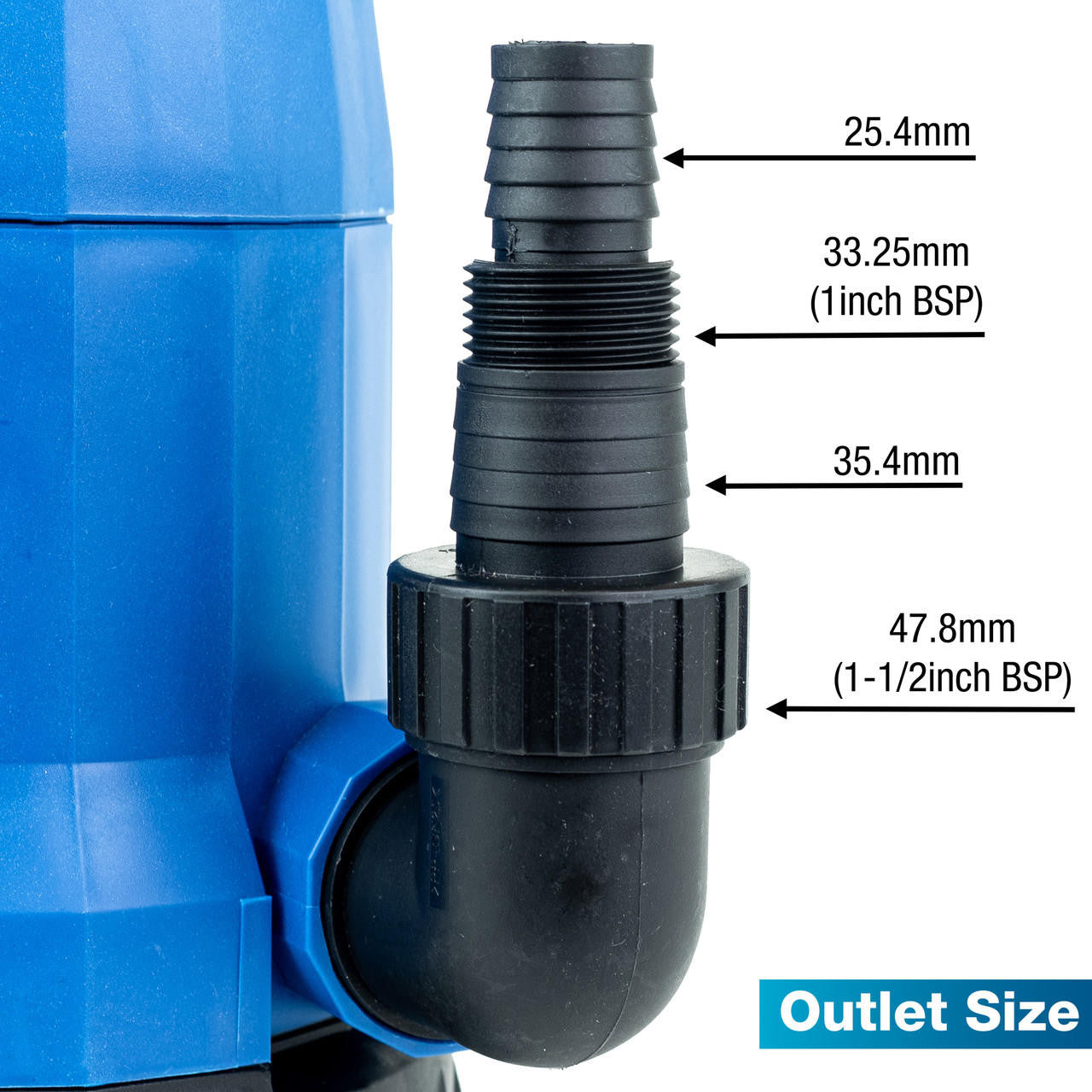 Hyundai 1100W Submersible Water Pump, 25-32mm / 1- 1/2'' Hose, Clean and Dirty Water, 7m Lift | HYSP1100CD