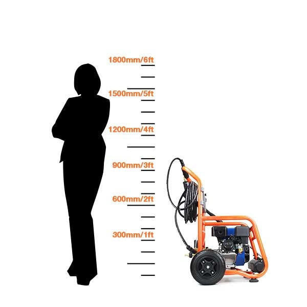 P1 3200psi 214bar Commercial Petrol Pressure Washer,212cc Hyundai Engine, 11L/min & 18" Rotary Flat Surface Cleaner | P3200PWT+85.403.005