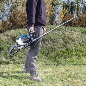 Hyundai 26cc 600mm Petrol Hedge Trimmer Cutter, Easy-Start & Lightweight 2-stroke & Garden Trolley on Wheels, 100kg Load with Brakes | HYHT2600X+GTW260