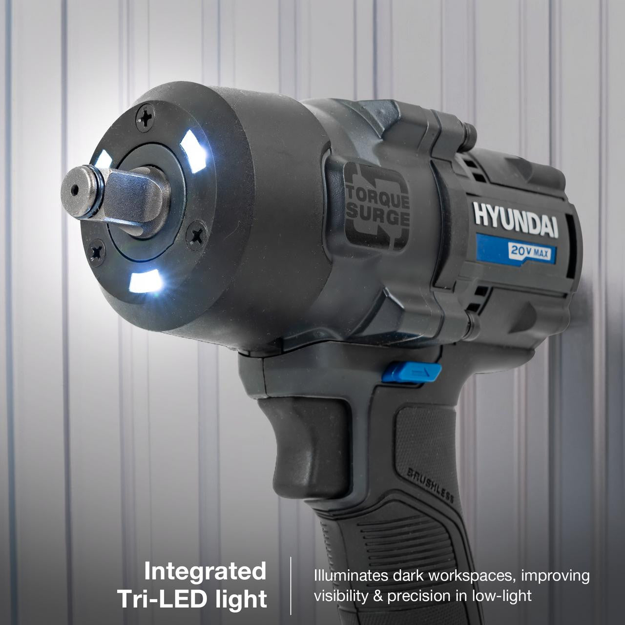 Hyundai 20V Cordless ½’’ Impact Wrench, 700Nm High-Torque with Friction Ring, Bare Unit | IW20X-700 - IW20X-700 with BI20-4 20V 4Ah Battery