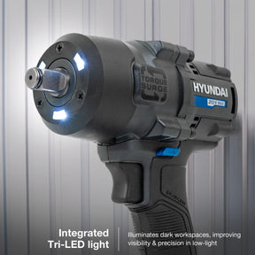 Hyundai 20V Cordless ½’’ Impact Wrench, 700Nm High-Torque with Friction Ring, Bare Unit | IW20X-700 - IW20X-700 with BI20-4 20V 4Ah Battery