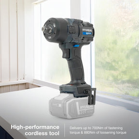 Hyundai 20V Cordless ½’’ Impact Wrench, 700Nm High-Torque with Friction Ring, Bare Unit | IW20X-700 - IW20X-700 with BI20-4 20V 4Ah Battery