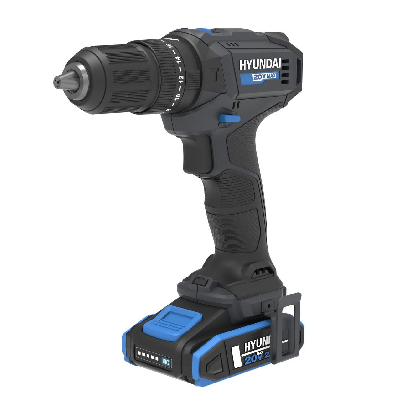 Hyundai 20V 50Nm Cordless Hammer Drill, 2-Speed, 13 mm Chuck LED Light | HD20S-50