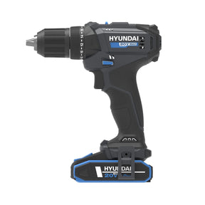 Hyundai 20V 40Nm Cordless Driver Drill, 2Ah Battery and Charger, 2-Speed, LED Light, 13 mm Chuck | DD20S-40TT EU