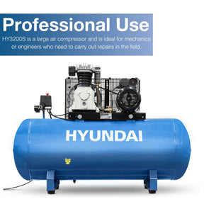 Hyundai 3hp 200L Electric Air Compressor 14CFM 145psi Belt Drive | HY3200SX