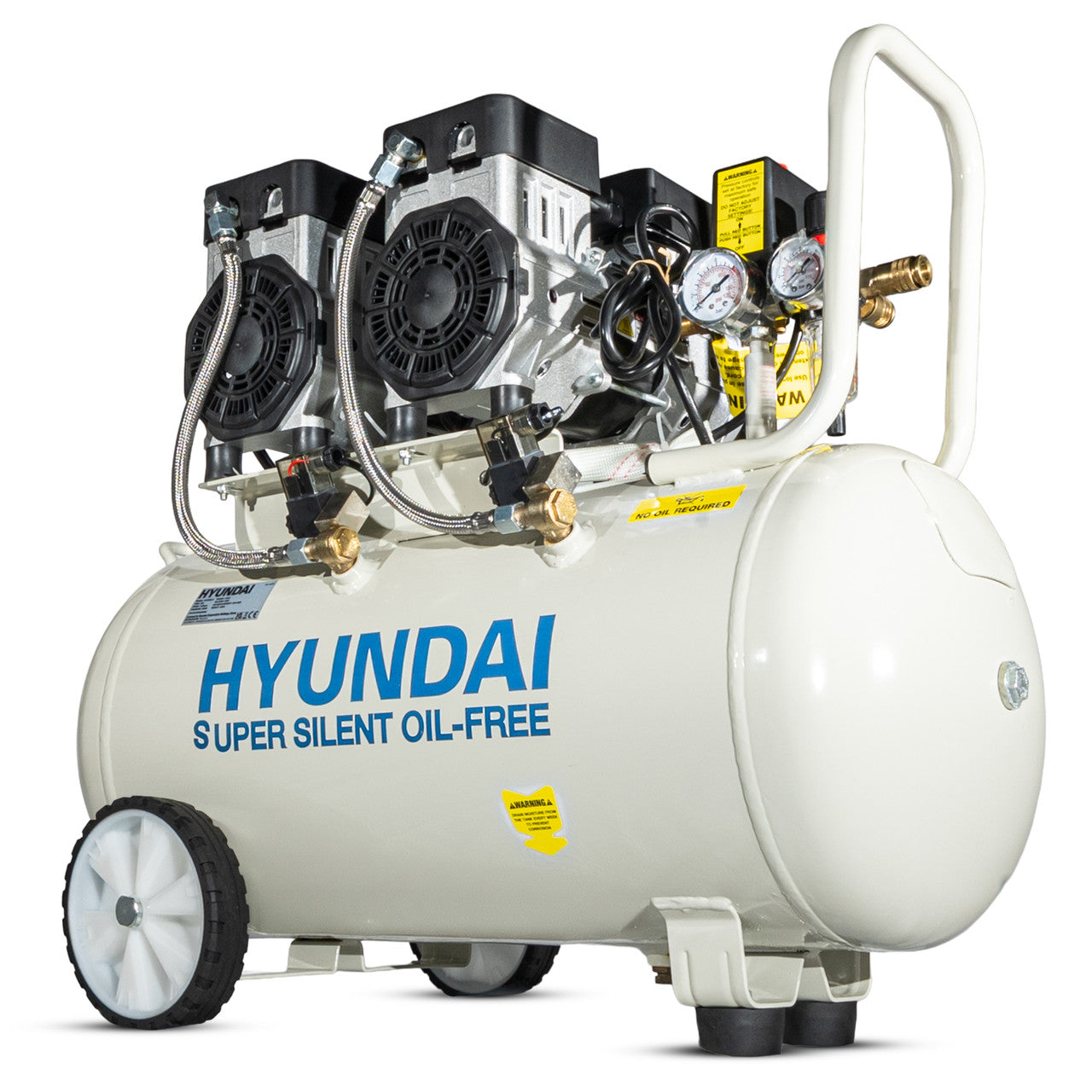 Hyundai 1500W / 2HP 50L Oil Free Low Noise Portable Electric Air Compressor 11CFM 118psi | HY27550X
