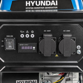 Hyundai 3.3kW / 3300W Inverter Open Framed Generator, Recoil Start, Pure Sine Wave | HY3750i