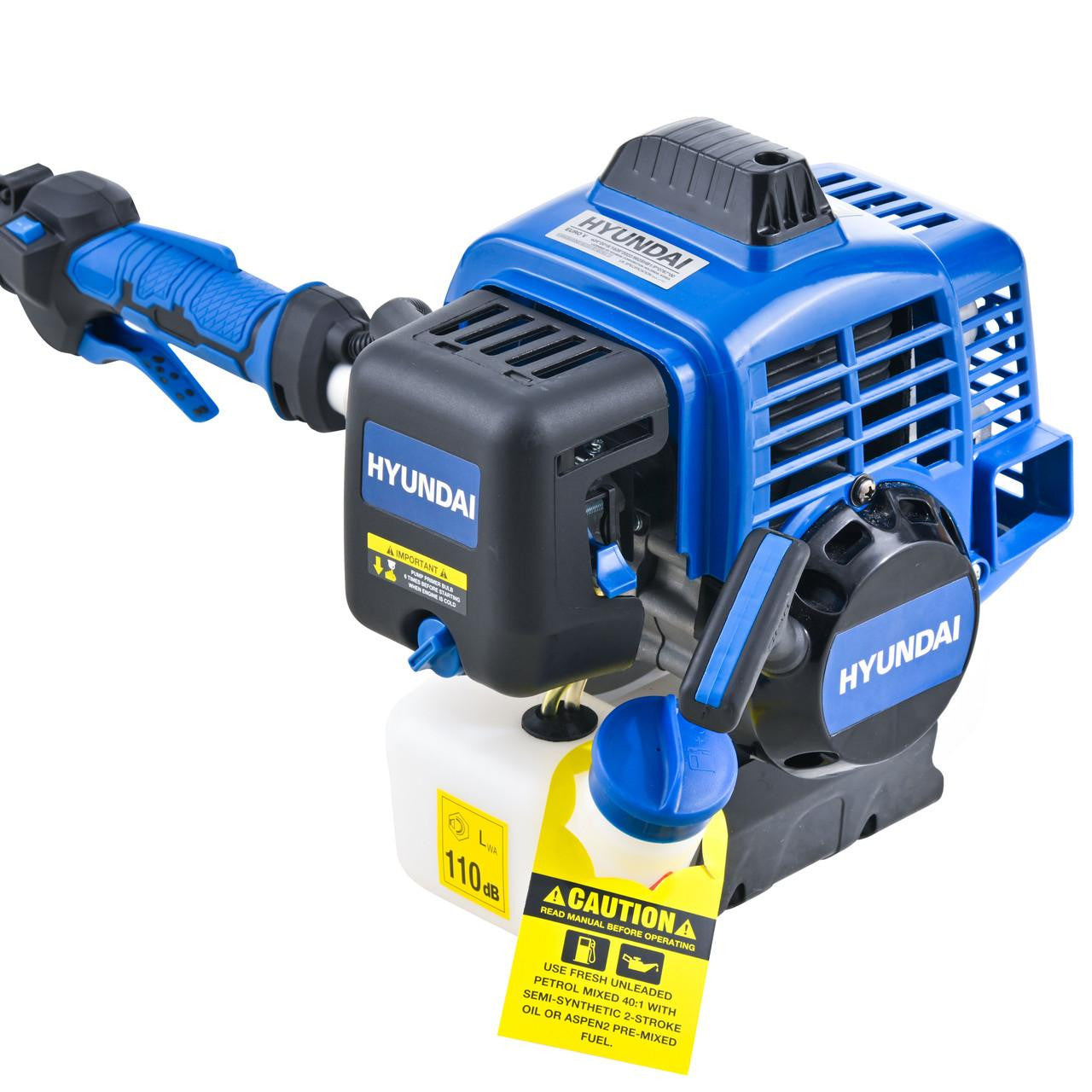 Hyundai 56cc Petrol Garden Multi Tool, 5-in-1 — Grass Trimmer, Brushcutter, Long Reach Hedge Trimmer & Pole Saw | HYMT5600X