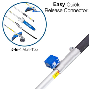 Hyundai 56cc Petrol Garden Multi Tool, 5-in-1 — Grass Trimmer, Brushcutter, Long Reach Hedge Trimmer & Pole Saw | HYMT5600X