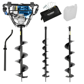 Hyundai 56cc Petrol Earth Auger with Brake, 3 Drill Bits (100mm, 150mm, 200mm) | HYEAB5600X