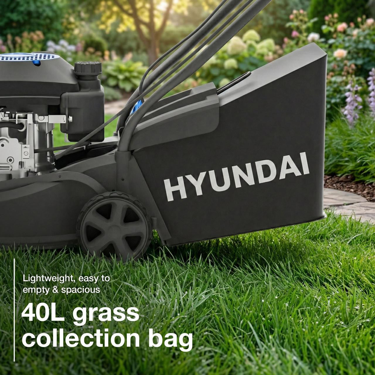 Hyundai 16" / 40cm Petrol Lawnmower, Hand Push, 139cc Engine | HYM16130PX
