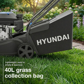 Hyundai 16" / 40cm Petrol Lawnmower, Hand Push, 139cc Engine | HYM16130PX