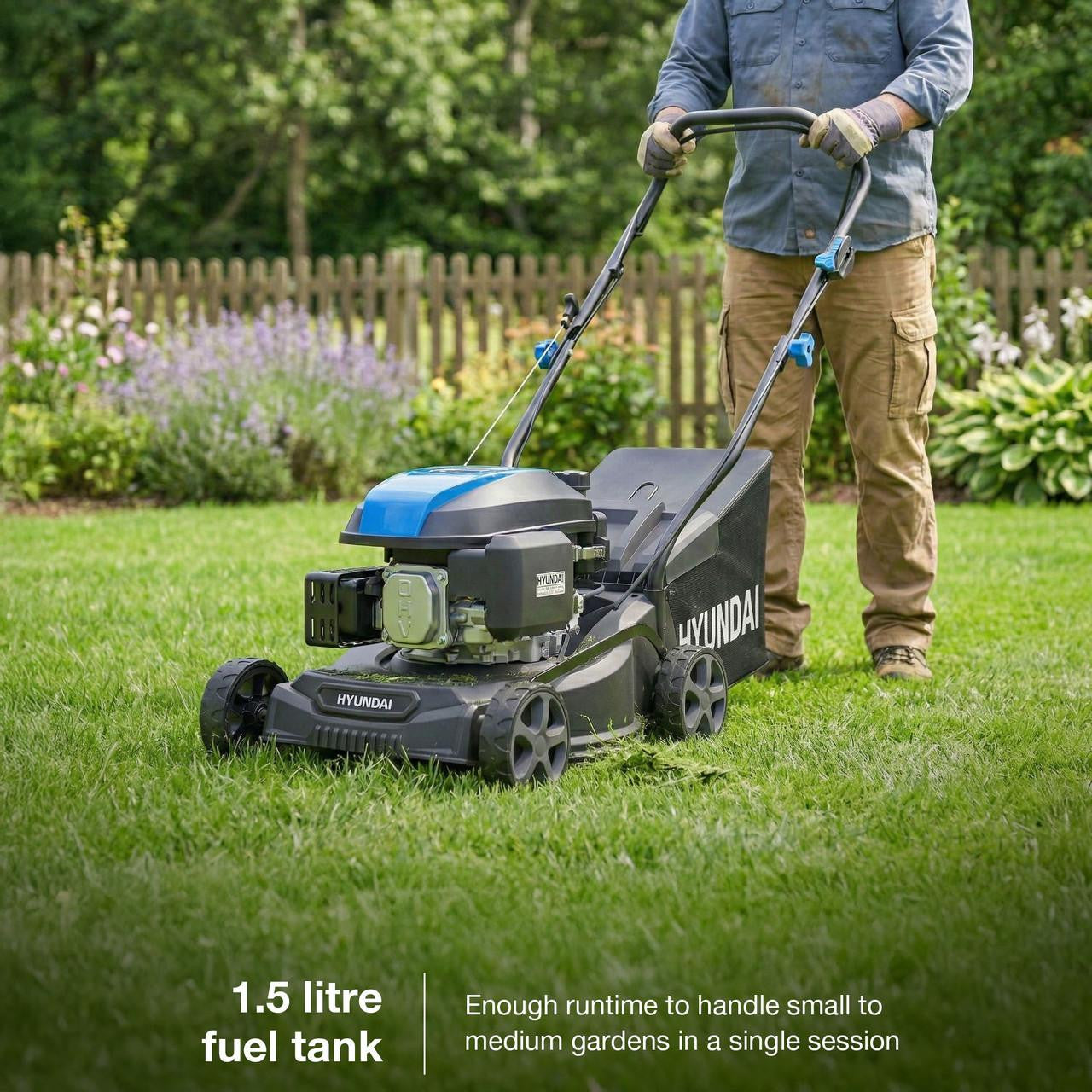 Hyundai 16" / 40cm Petrol Lawnmower, Hand Push, 139cc Engine | HYM16130PX