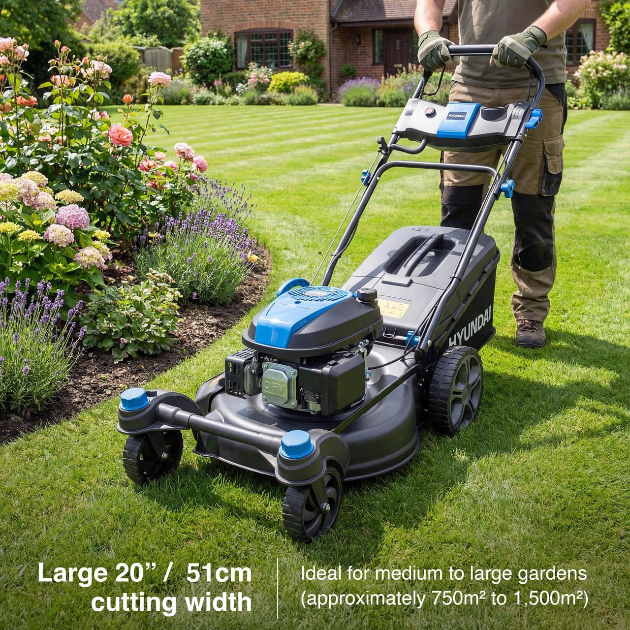 Hyundai 20" / 51cm Zero Turn Self-Propelled Petrol Lawnmower, Electric Start, 196cc | HYM20200SPEZX
