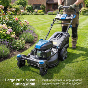 Hyundai 20" / 51cm Zero Turn Self-Propelled Petrol Lawnmower, Electric Start, 196cc | HYM20200SPEZX