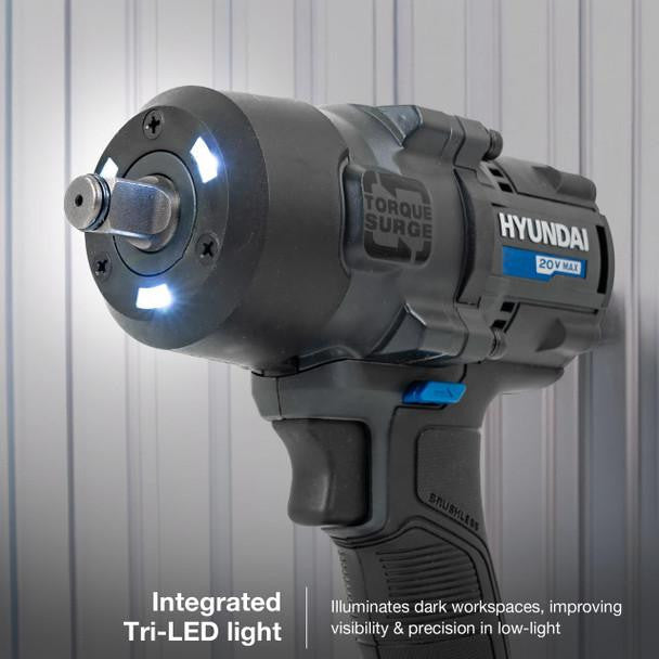 Hyundai 20V Cordless ½’’ Impact Wrench, 700Nm High-Torque with Friction Ring, Bare Unit | IW20X-700