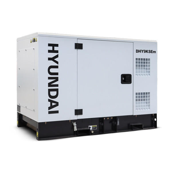 Hyundai 9kW / 11.25kVA* Silenced Diesel Generator, Slow Running, 1500rpm water-cooled, Single Phase 230v Genset | DHY9KSEm