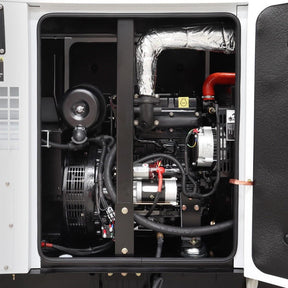 Hyundai 9kW / 11.25kVA* Silenced Diesel Generator, Slow Running, 1500rpm water-cooled, Single Phase 230v Genset | DHY9KSEm