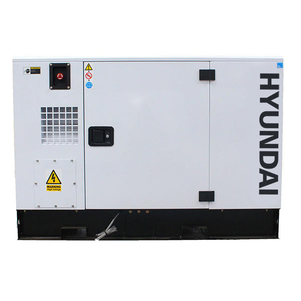 Hyundai 8.8kW / 11kVA Three Phase, 400v / 230v Diesel Generator, 1500rpm Water-cooled Slow Running Genset, Silenced Canopy | DHY11KSE