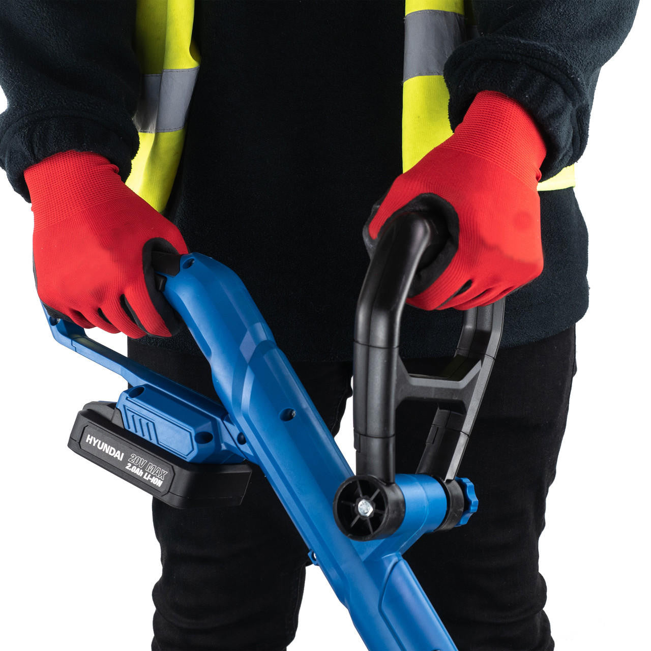 Hyundai 20V 2-in-1 Cordless Grass Trimmer and Lawn Edger 2Ah Battery, 25cm Cut | HY2187