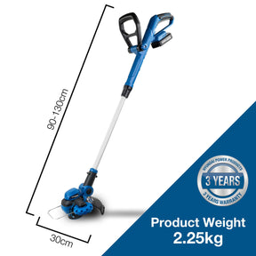 Hyundai 20V 2-in-1 Cordless Grass Trimmer and Lawn Edger 2Ah Battery, 25cm Cut | HY2187