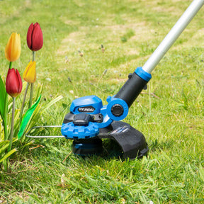 Hyundai 20V 2-in-1 Cordless Grass Trimmer and Lawn Edger 2Ah Battery, 25cm Cut | HY2187