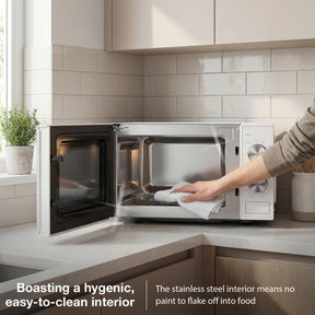 HYUNDAI 800W 20L Solo Microwave, Dial Control, Stainless Steel Interior | HYMW80020MW