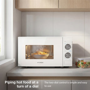 HYUNDAI 800W 20L Solo Microwave, Dial Control, Stainless Steel Interior | HYMW80020MW