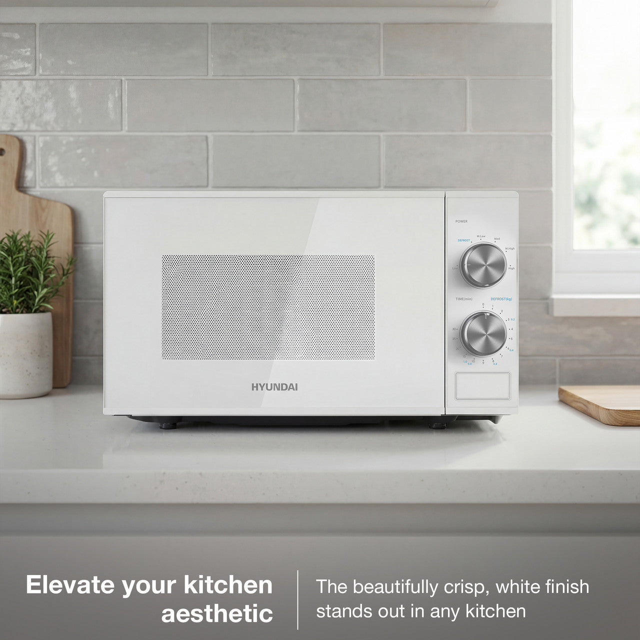 HYUNDAI 800W 20L Solo Microwave, Dial Control, Stainless Steel Interior | HYMW80020MW