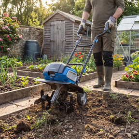 Hyundai 36cm / 14" 40V (20Vx2) Brushless Cordless Tiller, 4 Blades, 205mm Depth | HY40CT36