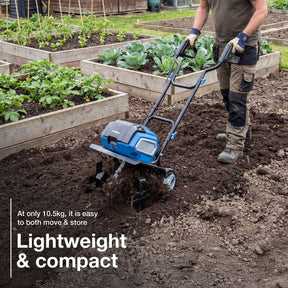 Hyundai 36cm / 14" 40V (20Vx2) Brushless Cordless Tiller, 4 Blades, 205mm Depth | HY40CT36