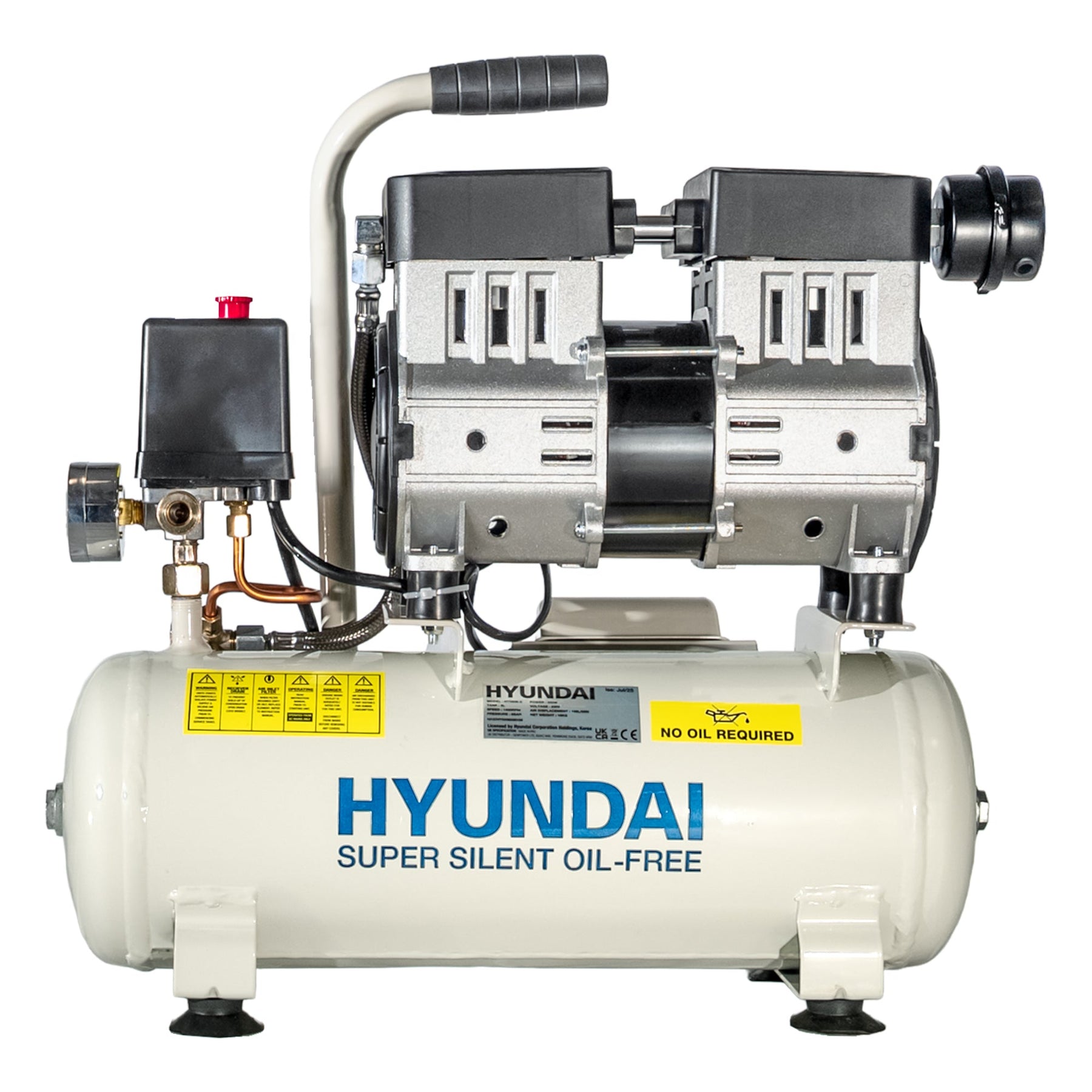 Hyundai 550W / 0.75HP 8L Oil Free Low Noise Portable Air Compressor 4CFM 100psi Direct Drive | HY5508X