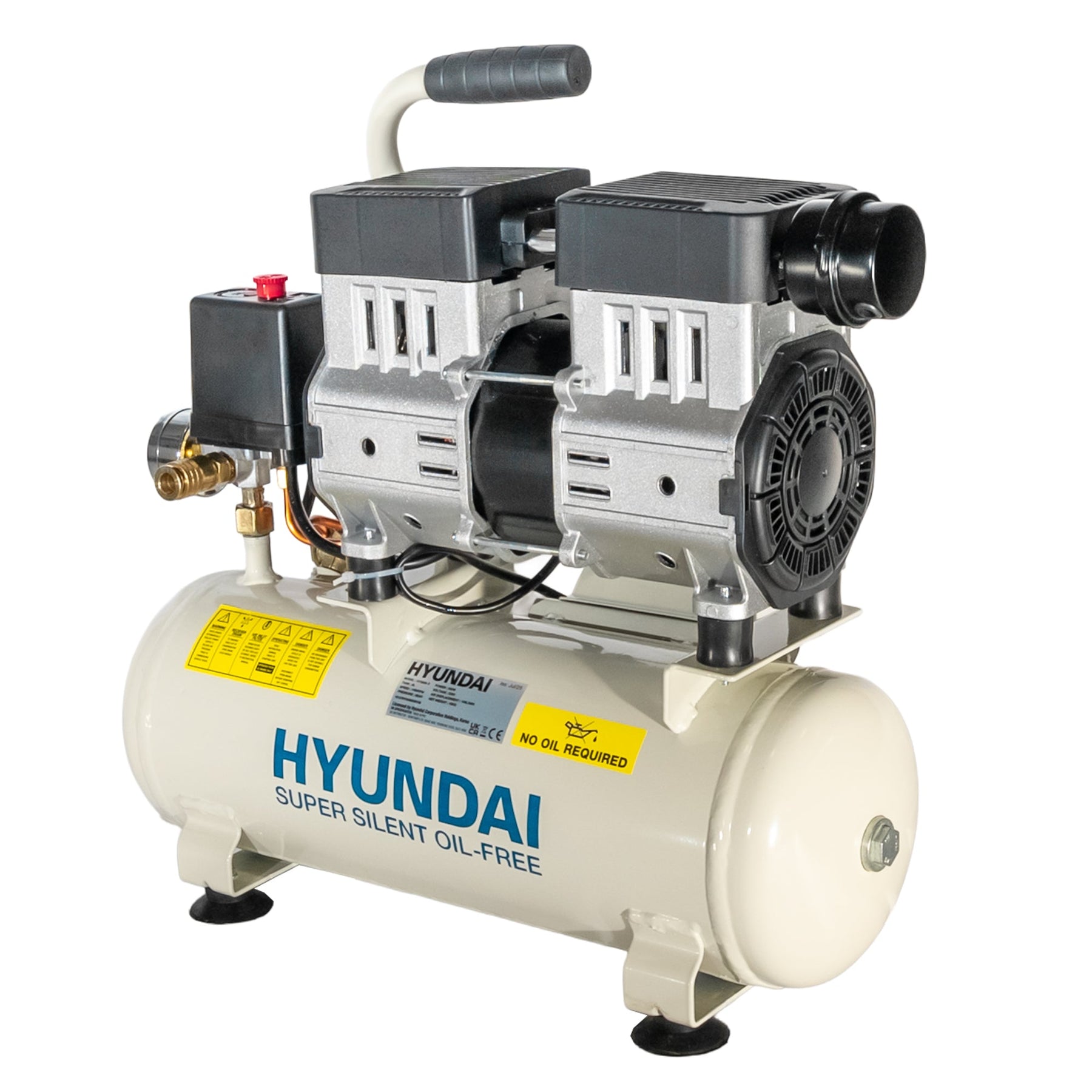 Hyundai 550W / 0.75HP 8L Oil Free Low Noise Portable Air Compressor 4CFM 100psi Direct Drive | HY5508X