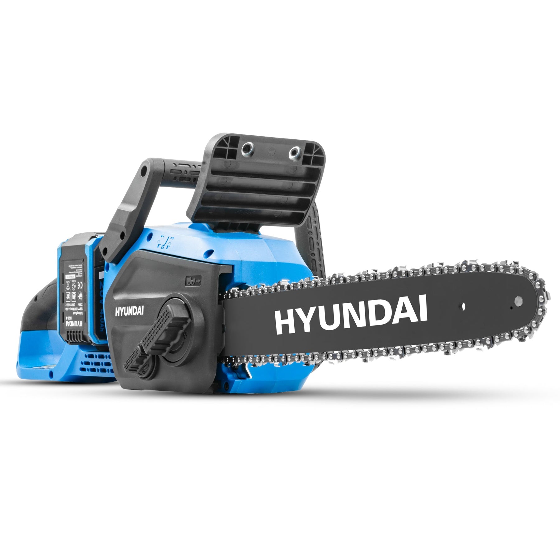 Hyundai 14" / 350mm 40V, (2x20V), 4Ah Brushless Cordless Chainsaw, Auto-Oiling, Anti-Kickback | HY40CCS350