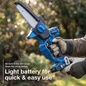 Hyundai 6" 20V Mini Chainsaw, Includes Chain, 2Ah Battery & Charger | HY20CCS150