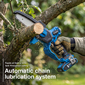 Hyundai 6" 20V Mini Chainsaw, Includes Chain, 2Ah Battery & Charger | HY20CCS150