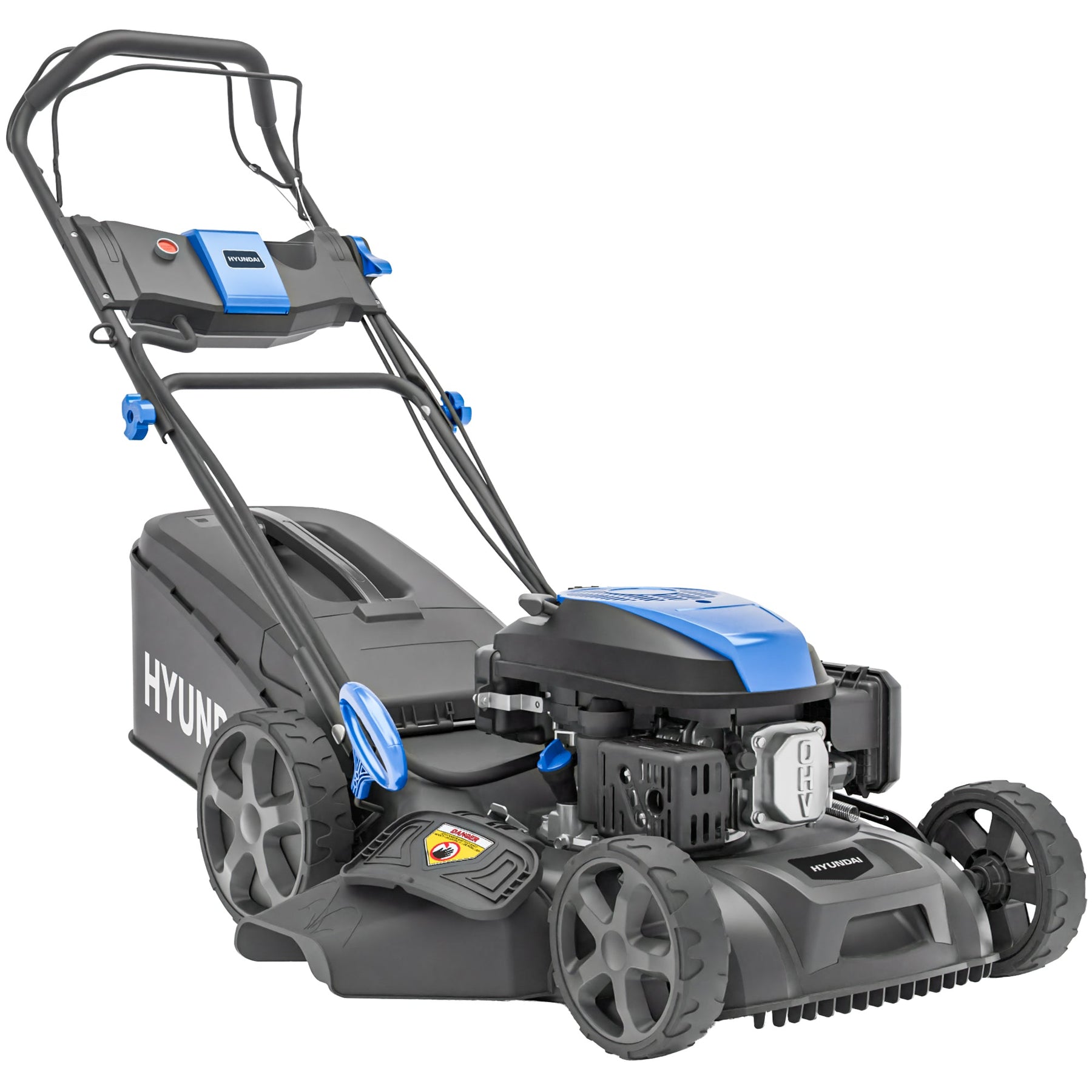 Hyundai 56cm Self-Propelled Petrol Lawnmower, Electric Start, 3-in-1 | HYM22200SPEX-EU